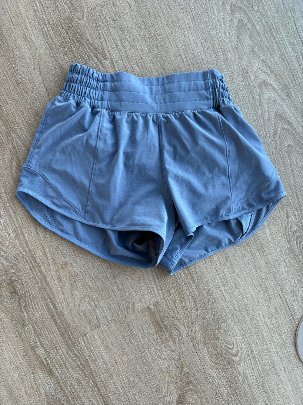lululemon athletica Ruched High-Waist Athletic Shorts — Slate Blue